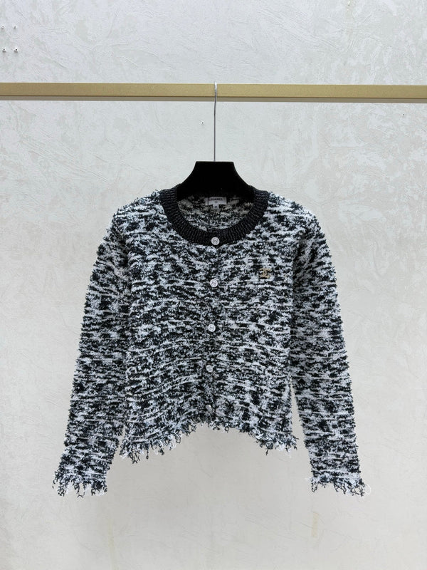 Chanel 2025 Knitted Crew Neck Cardigan Wool Polyester 734785