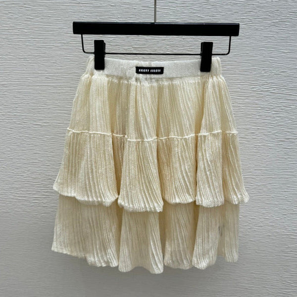 Miu 2026 Midi Skirt Beige Cotton 516813