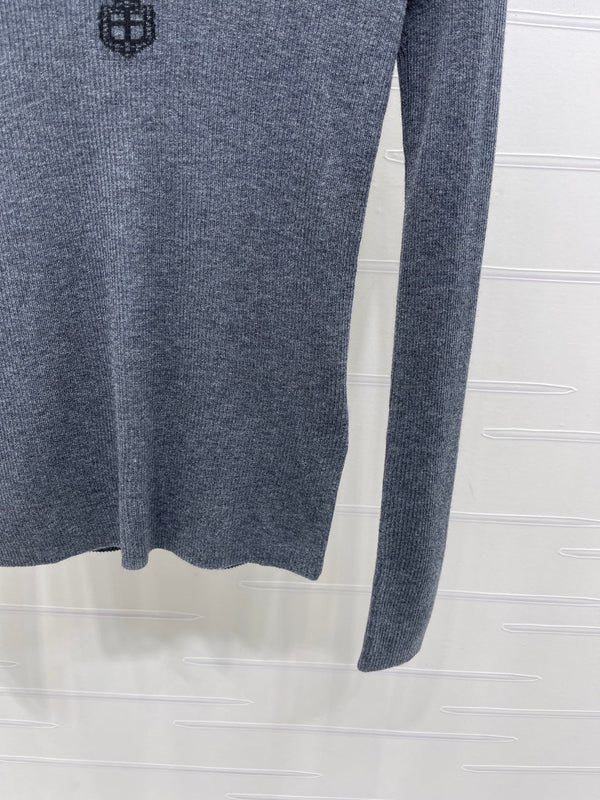 Prada Logo-Intarsia Wool Jumper Anthracite Grey Wool 351036
