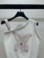 Chanel 2026 Butterfly Off-Shoulder Knitted Vest Wool Cashmere