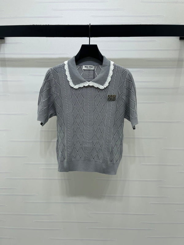 Miu 26s Short-Sleeved Shirt Cotton 397461