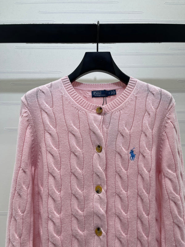 Ralph Lauren 26s Knit Crew Neck Long-Sleeve Cardigan Wool 423869