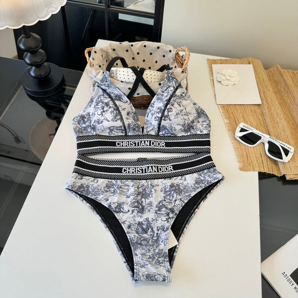 CD Two-Piece Bikini Black White 203032