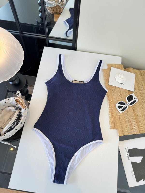Gucci 26s One-Piece Navy Blue Cotton 184232