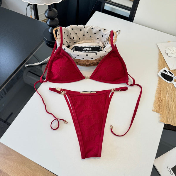 Gucci 26s Swimsuit Red Colorful Cotton 184238