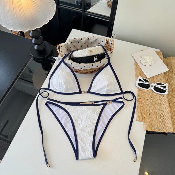 Gucci 26s Swimsuit White Colorful Cotton