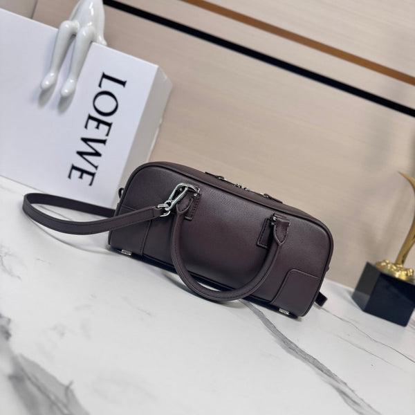 Loewe Amazona 23 Cropped Bag Dark Brown Shiny Calfskin