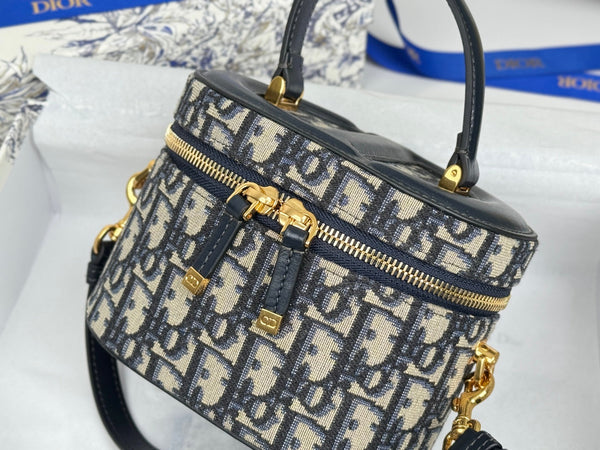 CD Signature Vanity Case 16cm Blue Jacquard