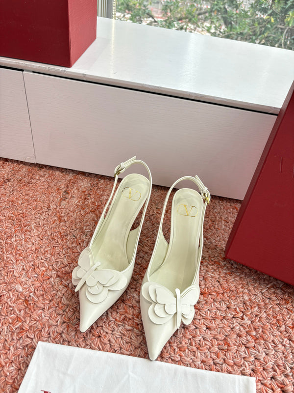 VT 26s Butterfly Slingback White Leather 604040