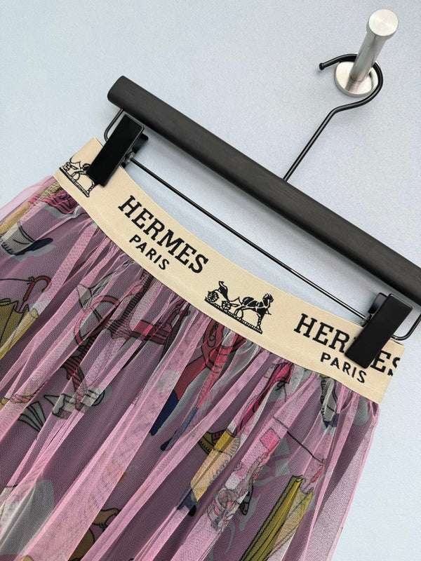 HM 26s Cake Skirt Pink Colorful Mesh 367052