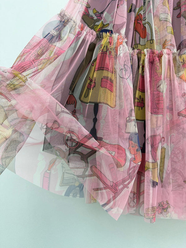 HM 26s Cake Skirt Pink Colorful Mesh 367052