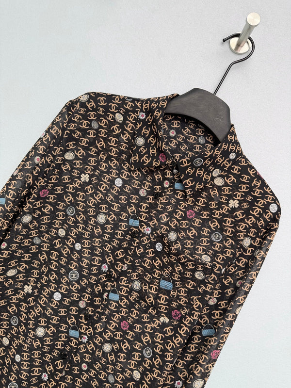 CC 26s Print Long-Sleeve Shirt Black Polyester 367043