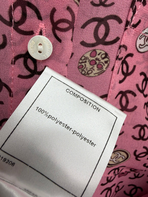 CC 26s Print Long-Sleeve Shirt Pink Polyester 367045