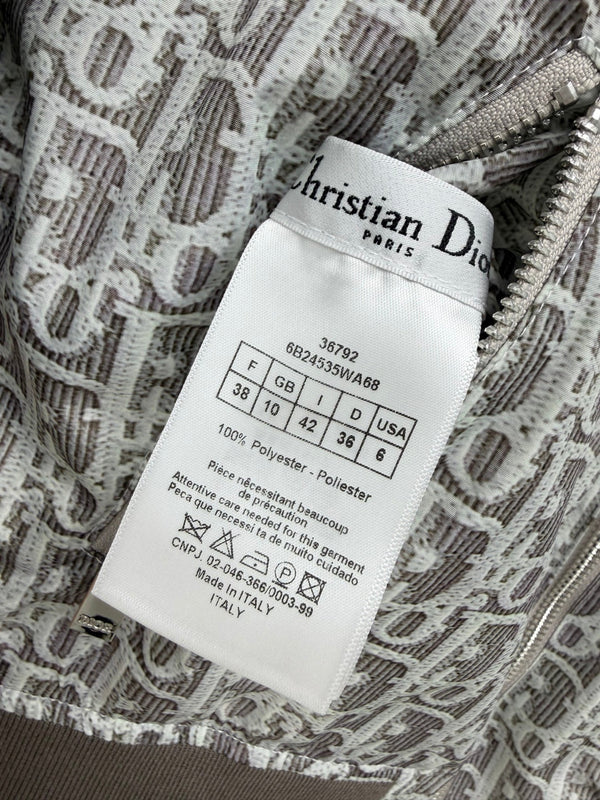 CD Oblique Bomber Jacquard Pattern White Polyester 366997