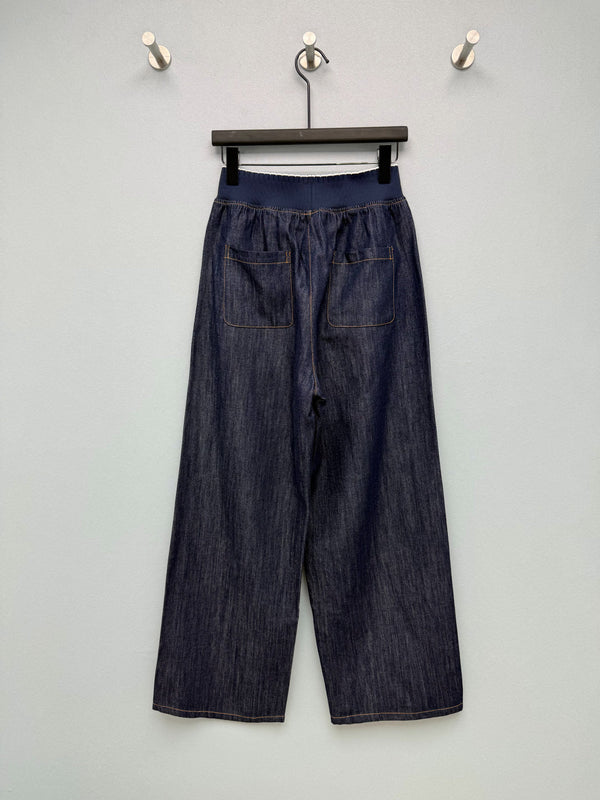 CL 26s Waist Wide-Leg Jeans Dark Blue Denim 399309