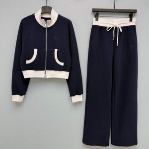CD 26S Navy Contrast Knit Tracksuit Set 428313