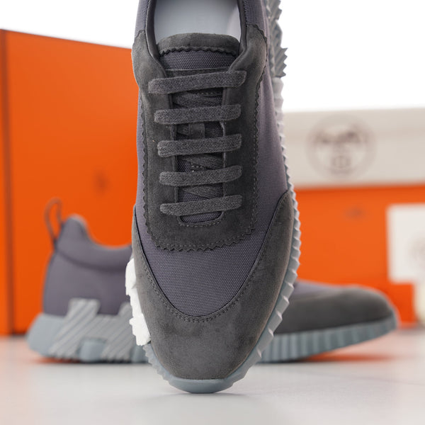 HM Men's Bouncing Sneaker Neutral Grey Fabric Suede 688612