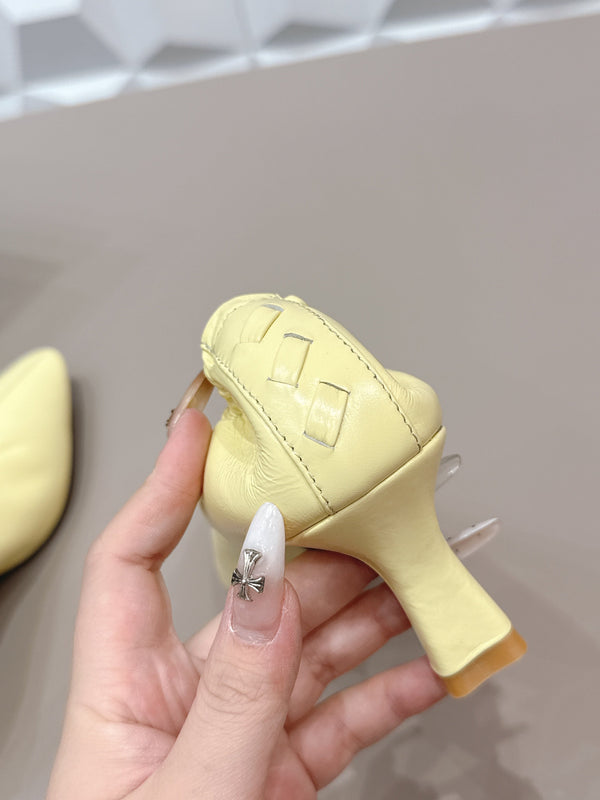 BV Sofia Pump 4cm Lemon Yellow Sheepskin 613301