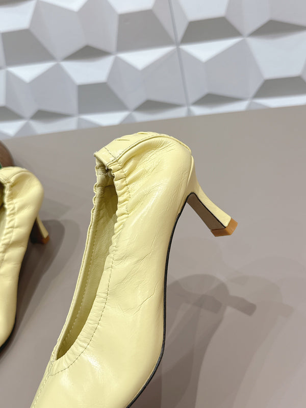 BV Sofia Pump 4cm Lemon Yellow Sheepskin 613301