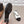 CC 26s Round-Toe Open-Back Flats Black White Fabric Leather 613257
