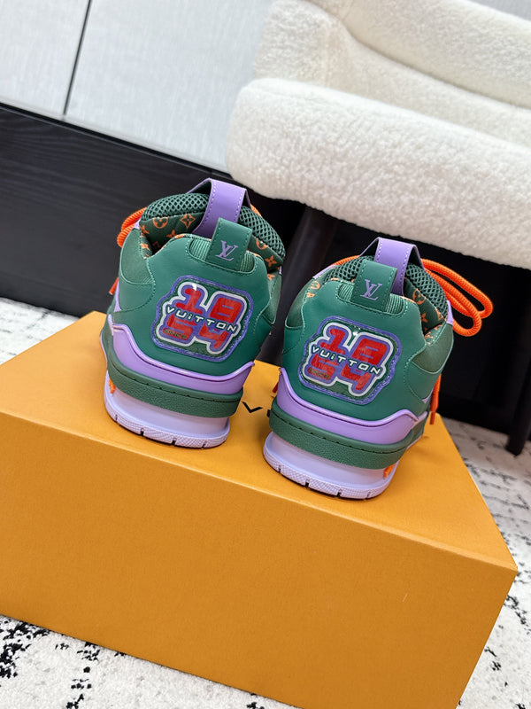 LV Skate Sneaker Violet Green Calf Leather/Mesh 617321