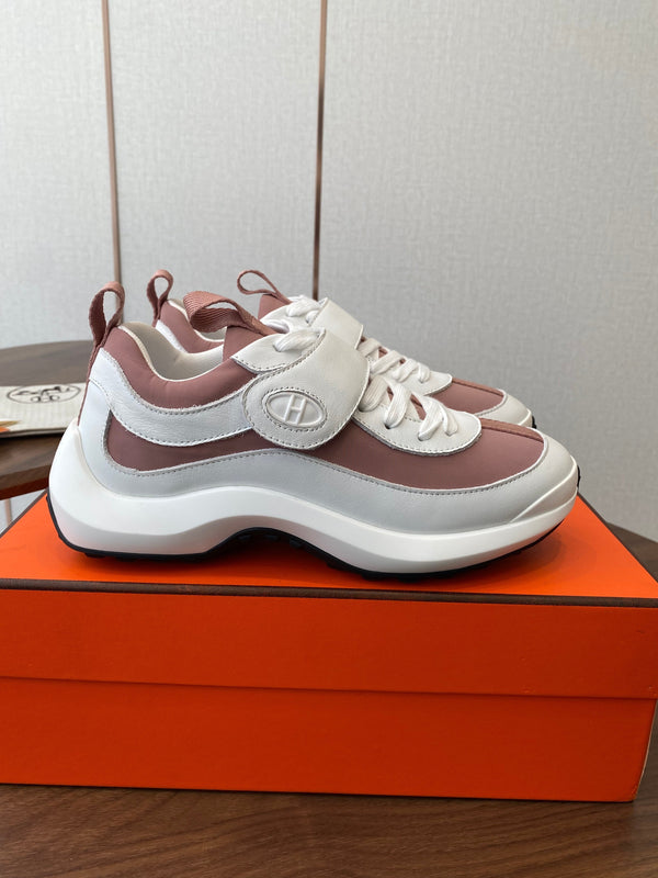 HM couple's sneakers white pink rubber material