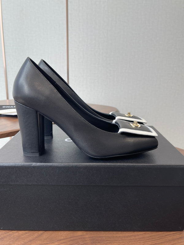 CC SS26 Mathieu Blazy Pumps 90mm Black Sheepskin 529526