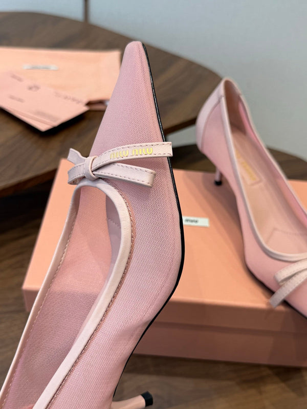 Miu 26s Pump 5.5cm Light Pink Canvas 887657