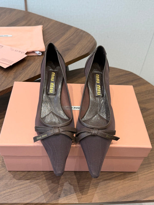 Miu 26s Pump 5.5cm Coffee Canvas 887658