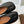 MM Split Toe Flat Heel Black Textured Leather 890029