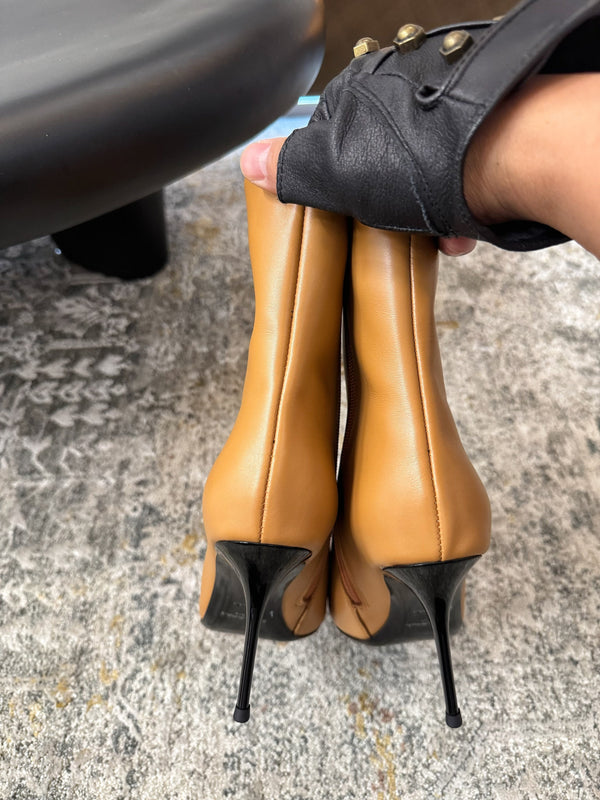 YSL 2025 Short Boot Tan Cowhide 571305