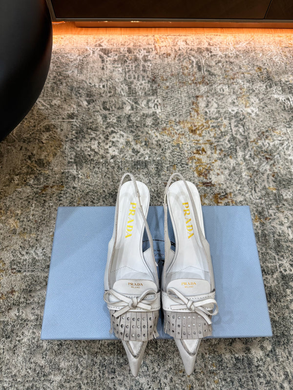 Pra 26s Slingback 6cm White Cowhide 804085
