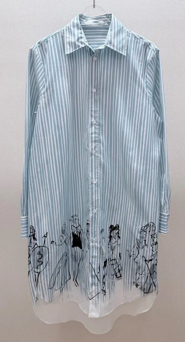 CD 2026 Print Shirt Blue Cotton 628382