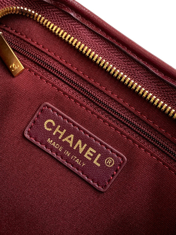 CC Hobo Bag With Chain 35cm Red Lambskin 277763 GHW