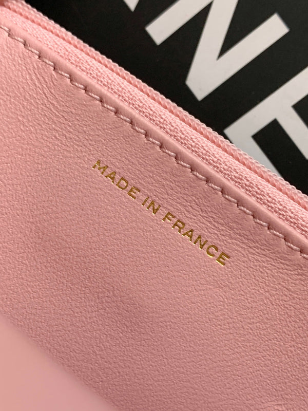 CC Handle Bag 19cm Double C Pink Lambskin Gold Hardware