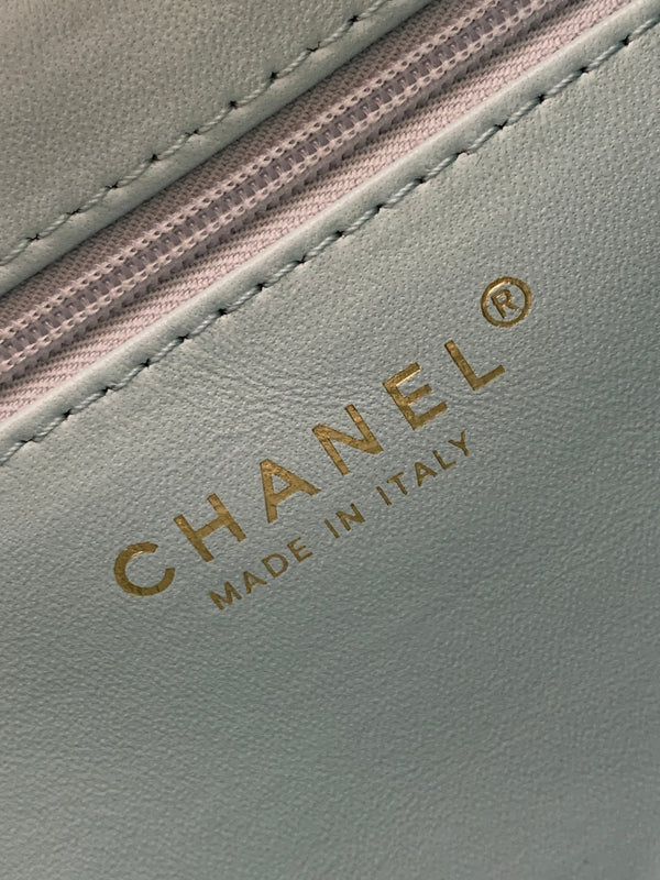CC 24A Nano 19cm kelly shopping bag light blue velvet