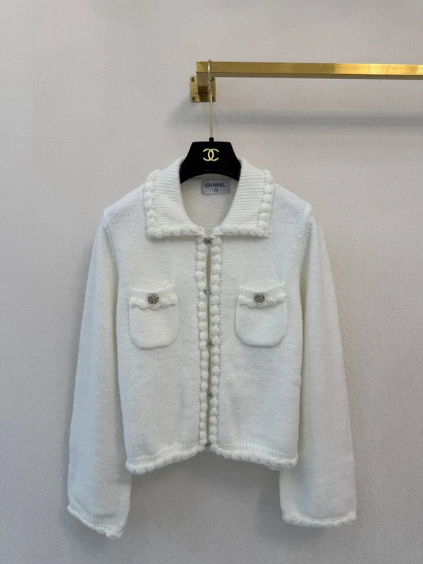 CC Braided Trim Knit Jacket Wool 423146