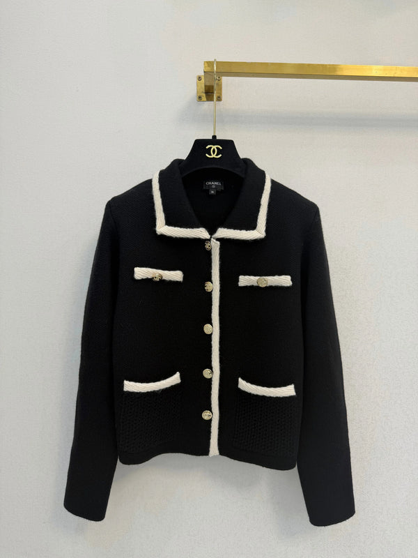 CC 26s Jacket Contrasting-Trim Knit Tweed 429799