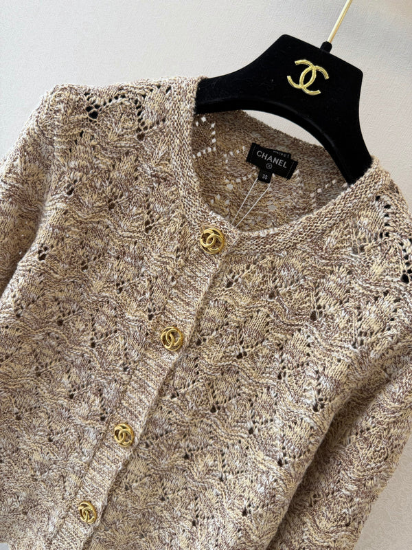 CC 26s Open Knit Cardigan Beige Cotton Wool 429779