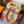HM Starry Night Chorus Double-Sided Scarf 140cm Peach Orange Silk Cashmere 143719