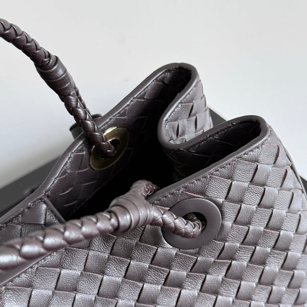 BV Basket Handbag 31cm Chocolote Intrecciato Leather