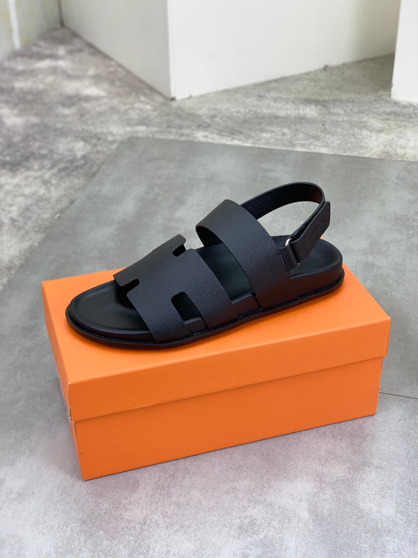 HM Men's Chypre Sandals Black Calfskin 645502