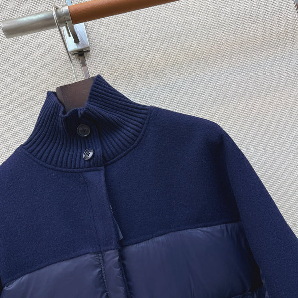BC 26s Long Puffer Jacket Blue Down Recycled Nylon Fabric 419326