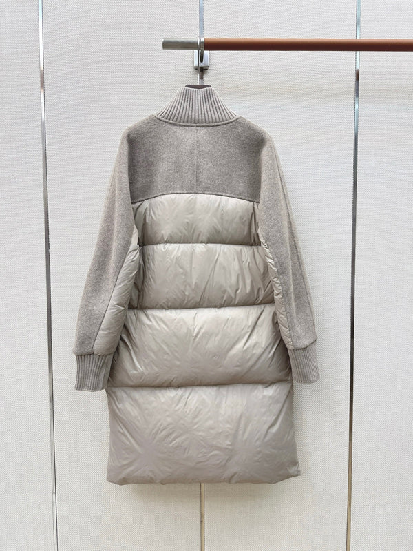 BC 26s Long Puffer Jacket Grey Down Recycled Nylon Fabric 419328