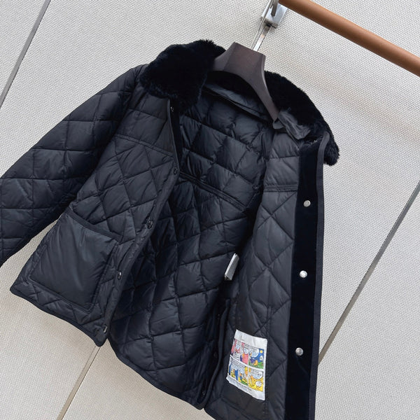 Moncler 26s Cygnes Belted Short Down Jacket Black 419291