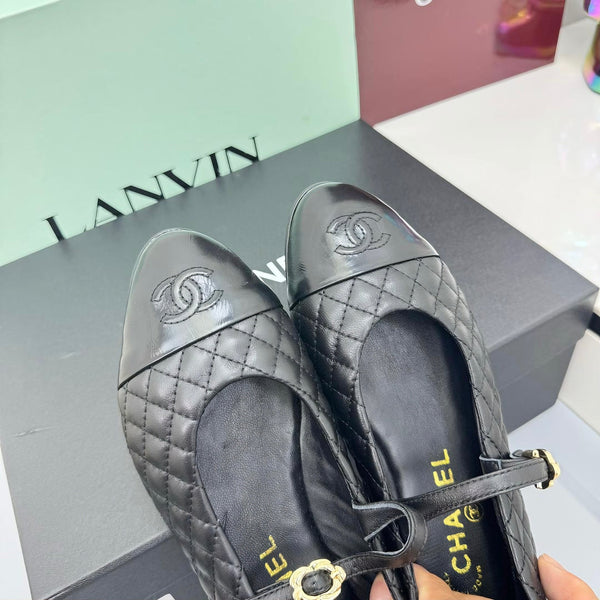 CC 25 Mary Jane Black Quilted Lambskin 368134