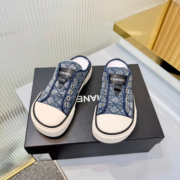 CC 26s Casual Sports Mules Dark Blue White Denim 924002
