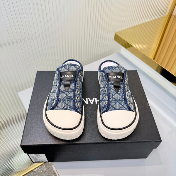 CC 26s Casual Sports Mules Dark Blue White Denim 924002