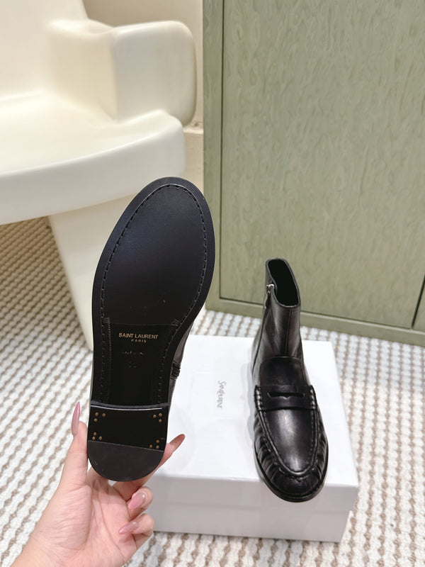 YSL 2025 High-top Loafer Black Calfskin 569419