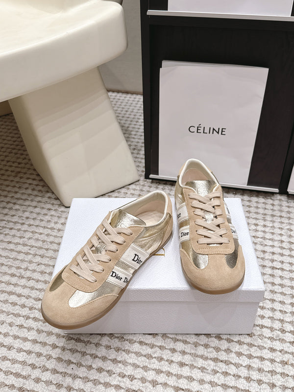 CD Ribbon Sneaker Sliver Khaki Suede Leather 930298